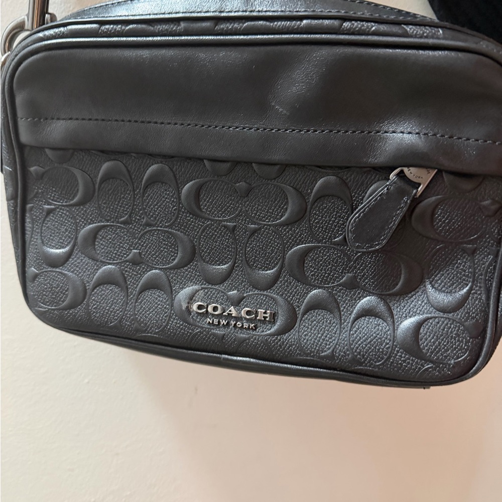 Coach Black Embossed Men's Belt Bag